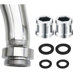 2 pcs Adaptateurs de Robinet Universels Connecteur A&eacute;rateur de Robinet en Laiton Adaptateurs de Filetage Ext&eacute;rieur avec 4 Joints pour Robinets de