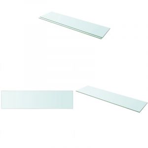 Vidaxl - Panneaux d'étagère 2 pcs Verre Transparent 100 x 25 cm - Etagere Murale - Étagère Transparente - Étagère Verre Trempé - Décoration Murale
