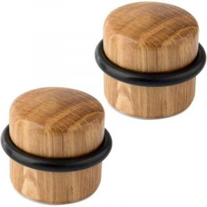 but&eacute;e de porte adh&eacute;sive en bois &ndash; 2 pi&egrave;ces &ndash; stop porte sol &ndash; bloc porte sol &ndash; &agrave; coller &ndash; effet ch&ecirc;ne