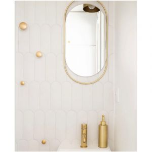 Baguette de finition pour Carrelage mural fa&iuml;ence effet graphique FAN &Eacute;CAILLE 19,5x7,2cm DemiBullnose 1,5x30 cm bo&icirc;te de 1 ml / pas m2 b88c71