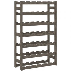 D&eacute;coshop26 - Casier range bouteilles &eacute;tag&egrave;re de rangement vin pour 42 bouteilles 7 niveaux en bois de pin gris DEC024321
