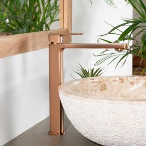 Robinet mitigeur pour vasque Louga cuivr&eacute; bross&eacute;