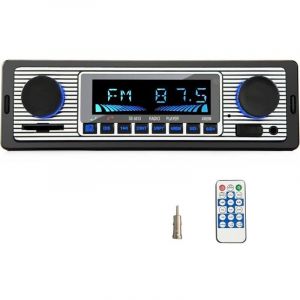 Autoradio Bluetooth 5.0 Poste Radio Voiture Bluetooth, autoradio 1 din Mains Libres pour 9-12V Auto Radio FM, Supporte 2 USB/AUX/SD/TF/MP3 1 DIN