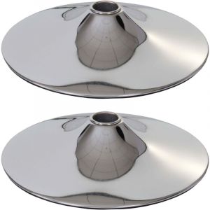 HHG - jamais utilis&eacute;] 2x plateau de sol pour tabouret de bar / chaise pivotante / chaise de salle &agrave; manger, chrome, &oslash; 41cm