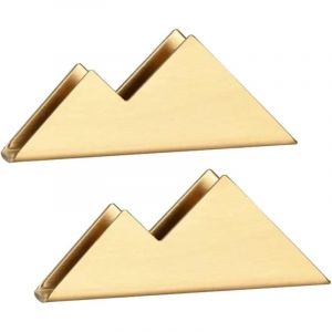 Présentoir de Carte de Visite 2 Pièces Présentoir Carte de Visite Doré Métallique Présentoirs de Carte de Visite Support de Carte de Visite en Métal