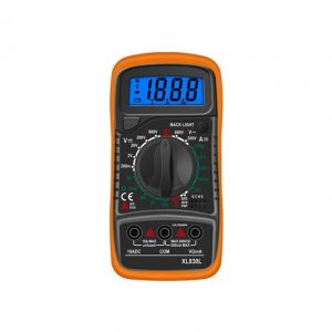 Multimètre, ohmmètre et ampèremètre numérique XL830L, mini multimètre testeur de batterie, Orange