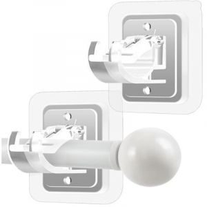 2 Supports de Tringle &agrave; Rideaux Autocollants sans Per&ccedil;age - Fixation Murale sans Clou ni Vis, Crochets Ajustables pour Tringle