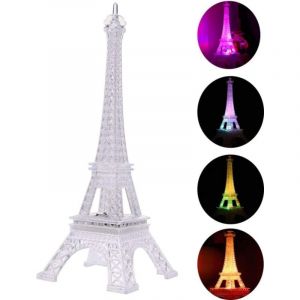 Acrylique Tour Eiffel Veilleuse, Mini Couleur Ai led Lumière Ambiance Romantique Lampe De Bureau Anniversaire De Noël 25 10 10 cm