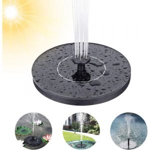 Fontaine Solaire Ext&eacute;rieur, Pompe &agrave; Eau Bassin Solaire avec 7 Styles de Fontaine, Mini Fontaine Flottante avec Panneau Solaire pour Jardin d'aquarium