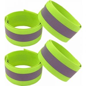 Trimec - Set 4 Bande R&eacute;fl&eacute;chissante Brassard S&eacute;curit&eacute; - Haute Visibilit&eacute; V&eacute;lo Running Enfant - &Eacute;lastique Scratch Fluo