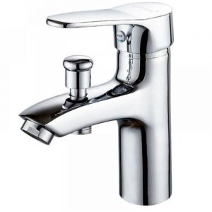 Robinet baignoire robinet monotrou &agrave; double usage chaud et froid Alliage Mitigeur de douche, robinet salle bain douche Label