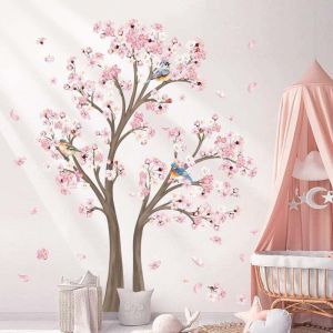 Sticker mural Grand arbre de fleurs de cerisier Sticker mural Branches Arbre D&eacute;coration murale Salon Chambre Enfants Chambre de b&eacute;b&eacute; (Hauteur : 150