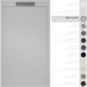 Soulbath - Receveur de Douche - R&eacute;sine - Gel Coat - Texture Lisse/Pierre - gris clair - Antid&eacute;rapant- 160x90 Extra plat 3cm- Conception &Eacute;l&eacute;gante