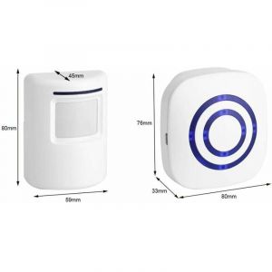 Sonnette professionnelle avec détecteur de mouvement, kit de sonnette extérieure sans fil, alarme infrarouge divisée avec capteur-LIAIKI