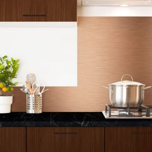 Fond de hotte en aluminium - effet industriel cuivre - 70x90 cm