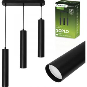 Plafonnier suspendu 29 cm, spot 3 x GU10 LED SOPLO Noir LUMILED