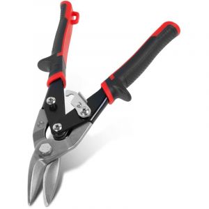 Cisaille &agrave; m&eacute;taux 257 mm - Cisaille droite - Acier au chrome vanadium - Coupe aviation - Pour t&ocirc;le, aluminium, cuivre, cuir (ciseaux &agrave; bout droit)