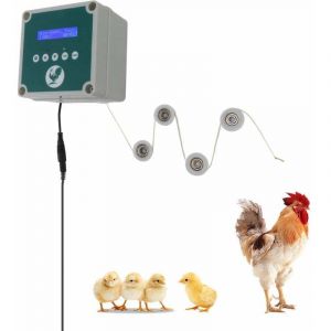 Vtizikl Contr&ocirc;leur automatique de porte de poulailler IP44 Ouvre-cage T&eacute;l&eacute;commande Kit de moteur d'actionneur de porte de poulailler avec minuterie