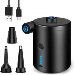 Gonfleur électrique avec port USB, gonfleur de matelas pneumatique avec 3 buses d'air, pompe électrique portable pour matelas, camping, bateau
