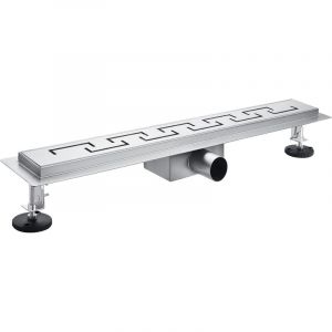 Caniveau de Douche Italienne en Acier Inox Siphon Sol d'évacuation pour Salle de Bain Rectangulaire en Modèle c 80 cm - Acezanble