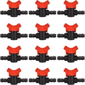 Beijiyi - 12 pcs Robinet de Jardin pour Tuyau, Tuyau Vanne d'irrigation 16 16mm Robinet d'arr&ecirc;t raccord en Plastique pour Le contr&ocirc;le ext&eacute;rieur de la