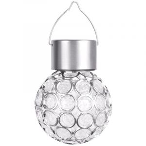Lanterne solaire LED suspendue, imperm&eacute;able, boule ajour&eacute;e, luminaire d&eacute;coratif d'ext&eacute;rieur, id&eacute;al pour un jardin,