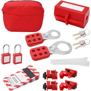 Eosnow Kit de verrouillage de s&eacute;curit&eacute; avec cadenas, loquets, verrouillage de disjoncteur, &eacute;tiquettes Loto, sac de transport pour produits chimiques