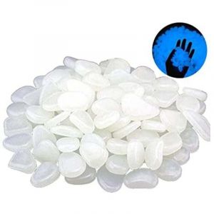 300 Pi&egrave;ces Galet Lumineux Cailloux, Pierres Lumineuse Exterieur, Pierres Fluorescentes, Galets Phosphorescents, Pierres D&eacute;coratives de Jardin, pour