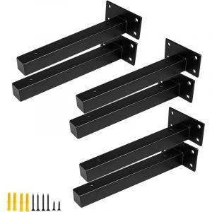 6 Pcs Equerre Etagere Industrielle Support d'&eacute;tag&egrave;re Murale Fixation R&eacute;tro,Supports Equerre Etagere，Supports Plateaux en M&eacute;tal avec Vis Tablette