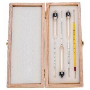 Alcoom&egrave;tre 3pcs avec thermom&egrave;tre Alcoom&egrave;tre Teneur en alcool 0-40, 40-70, 70-100 Vol% Densim&egrave;tre pour Spiritueux Distillats Whisky Brandy Vodka