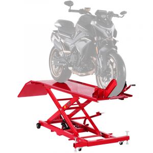 Cric de Moto avec Capacite de Charge 453,6 kg, Pont Elevateur Hydraulique Hauteur de Levage 21,8-78,7 cm, Table Elevatrice pour Moto Mobile Flexible