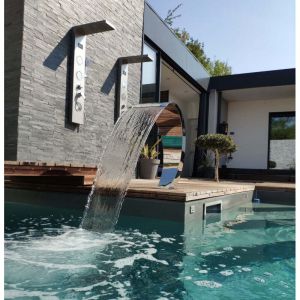 ZENLYS Cascade de Piscine Inox Cobra Hauteur 65cm