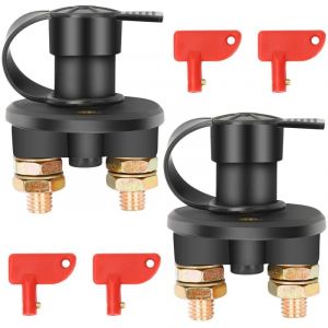 2 Pi&egrave;ces Coupe Circuit Batterie 12v / 24V Interrupteur coupe Batterie on/off Coupe-batterie de voiture pour Yacht Bateau Camion Bus Camping-Cars