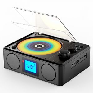 Lecteur CD Portable, Lecteur CD Rechargeable de 4000mAh, Haut-parleurs 6W Dual Stereo, Lecteur CD Bluetooth 5.1, avec Radio FM, t&eacute;l&eacute;commande, &eacute;cran