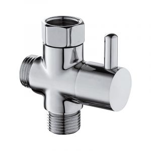 Vanne 3 Voies G1/2' Robinet 3 Voies en Laiton Massif Adaptateur Robinet wc avec Salle ,Chromé