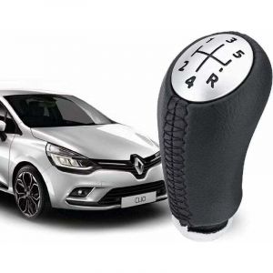 Pommeau de Vitesse Clio 3 &ndash; EN CUIR - Levier de Vitesse 5 Vitesses pour Laguna / Megane 2 / Clio 4 / Scenic / Kangoo