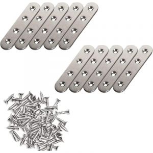 10 pi&egrave;ces Pattes D'assemblage en Inox Sont, Plaque de Connexion de R&eacute;paration en Acier Inoxydable avec 40 vis de R&eacute;glage pour la R&eacute;paration de