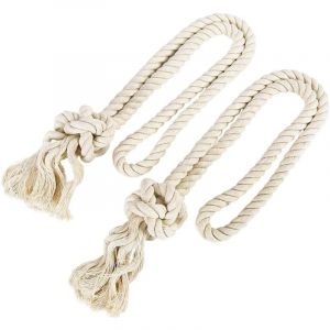 Lntyq Embrasse à Rideaux Corde Tricot Pompon Boucle à Rideau Tricoté Boules en Coton pour Double Rideau Décoration de Maison Bureau Salon