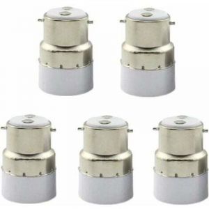 Paquet de 5 convertisseurs de douille d'ampoule B22 à E14 Douille de douille B22 Passer au support de lampe adaptateur standard E14