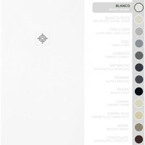 SOULBATH Receveur de Douche -R&eacute;sine -Gel Coat -Texture Lisse/Pierre -Antid&eacute;rapant -Couleur Blanc - 120X70- Extra plat 3cm. Bonde de Vidage incluse