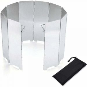 Wind Protection R&eacute;chaud &agrave; gaz pliable en aluminium Protection contre le vent R&eacute;chaud de camping avec 10 lattes en aluminium, Pare-vent pour r&eacute;chaud