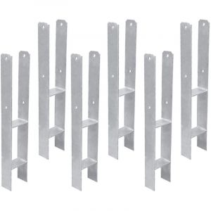 Wolketon Ancrage de poteau Support de poteau en H Ancrage de poteau encastr&eacute; pour abris de voiture. maisons sur pilotis 6x 81MM