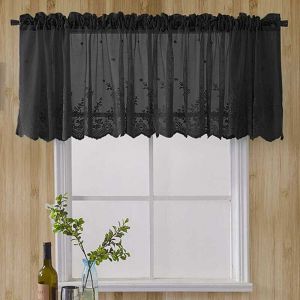 1 Pi&egrave;ce Voilage, Rideau Jacquard Transparent, Rideau Bistro Maison de Campagne, Tringle non incluse (L 137 cm x H 90 cm)