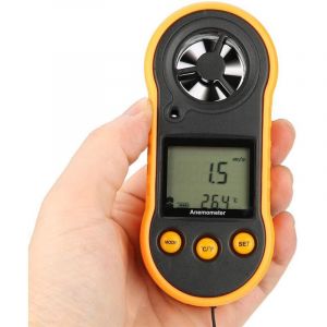 GM818 An&eacute;mom&egrave;tre num&eacute;rique LCD 0-30 m/s Compteur de mesure du volume d'air portatif Compteur de vitesse du vent portable Collecte de donn&eacute;es