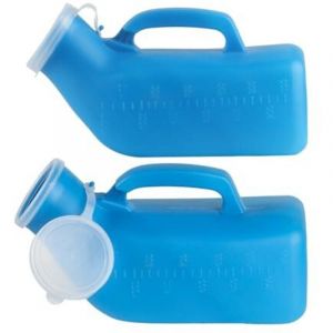 Portable Urinoir Homme, 1200ml Urinal Homme, Urinoirs pour Hommes, Bouteille Urine avec Couvercle Plastique Réutilisable pour Voyages, Camping,