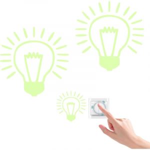 2 stickers phosphorescents interrupteur &ndash; brillent dans le noir &ndash; couloirs/murs/salon