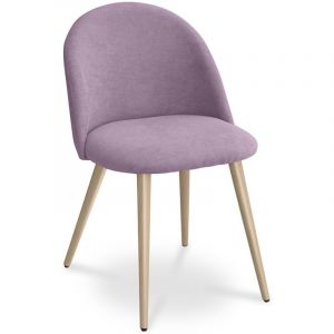Chaise de salle à manger - Tapissée en tissu - Style scandinave - Evelyne Rose