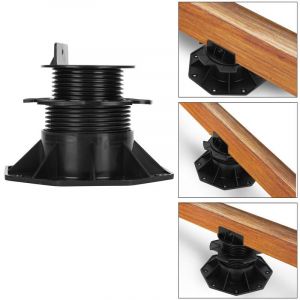 Einfeben - Plots terrasse pour lambourde réglable bois ou composite Noir 60 à 140 mm (20 plots)
