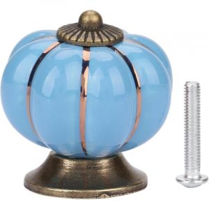 8Pcs Boutons de Meuble C&eacute;ramique Bouton de Tiroir Vintage Poign&eacute;e Meuble avec Vis Pour Armoire Placard Commode - Bleu