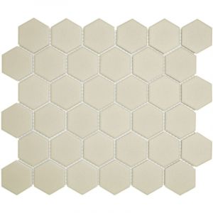 Mosa&iuml;que de gr&egrave;s c&eacute;rame LONDON Hexagone 5.9x5.1cm - Hexagone 5.9x5.1cm Cr&egrave;me - bo&icirc;te de 0.91 m2